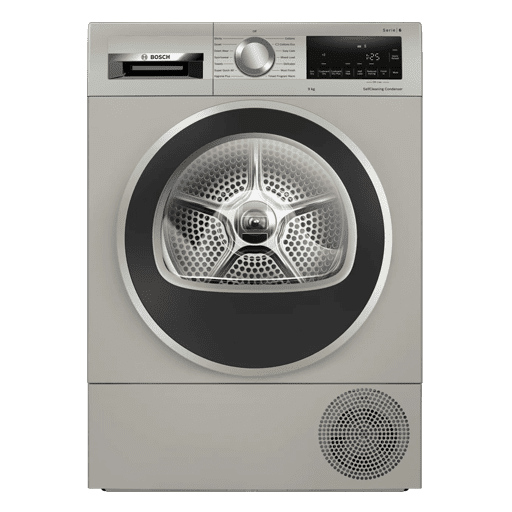 BOSCH WQG245S9GB Series 6 Heat pump tumble dryer 9 kg Silver inox