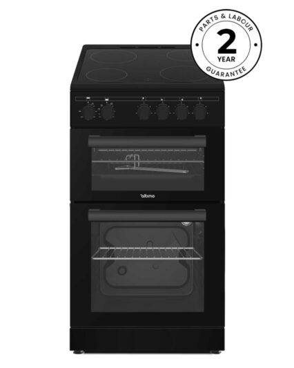 Altimo CETC502B 500mm Twin Cavity Freestanding Cooker - Black