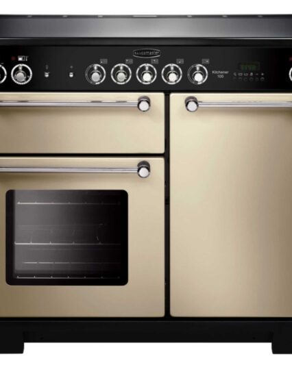 Rangemaster KCH100ECCRC Electric Range Cooker with 5 Ceramic Hobs - Cream Chrome