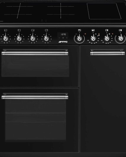 Smeg CX93IMBL 90cm Classica Aesthetic Electric Induction Range Cooker - Black