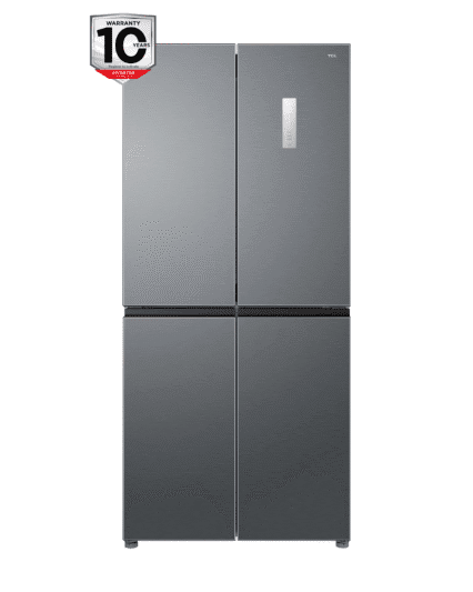 TCL RP470CXE2UK 470L Total No-Frost American Style Fridge Freezer - Stainless steel