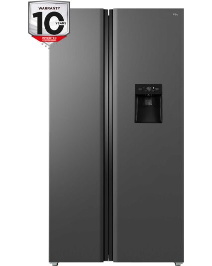 TCL RP503SSE1UK American Style Total No-Frost Fridge Freezer - Quartz Gray